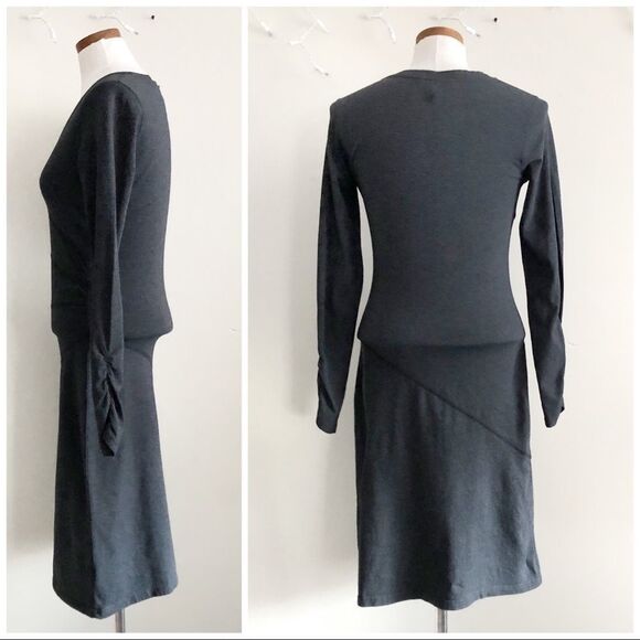 Athleta Heather Gray v-neck midi dress XS - Picture 5 of 6